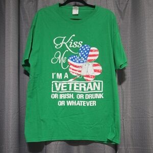 Fruit of the Loom Green Veteran Graphic Tee